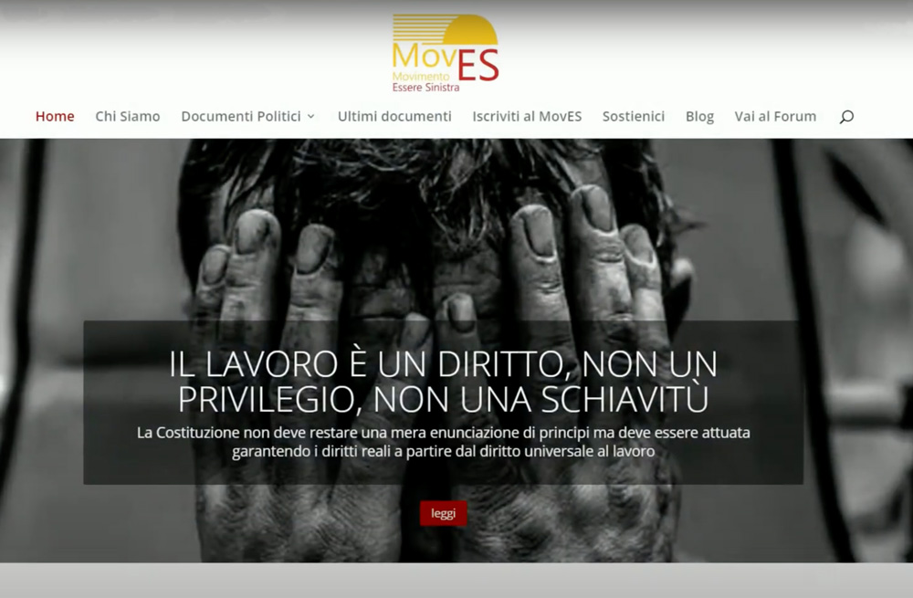 Sito web per movimento politico MovES