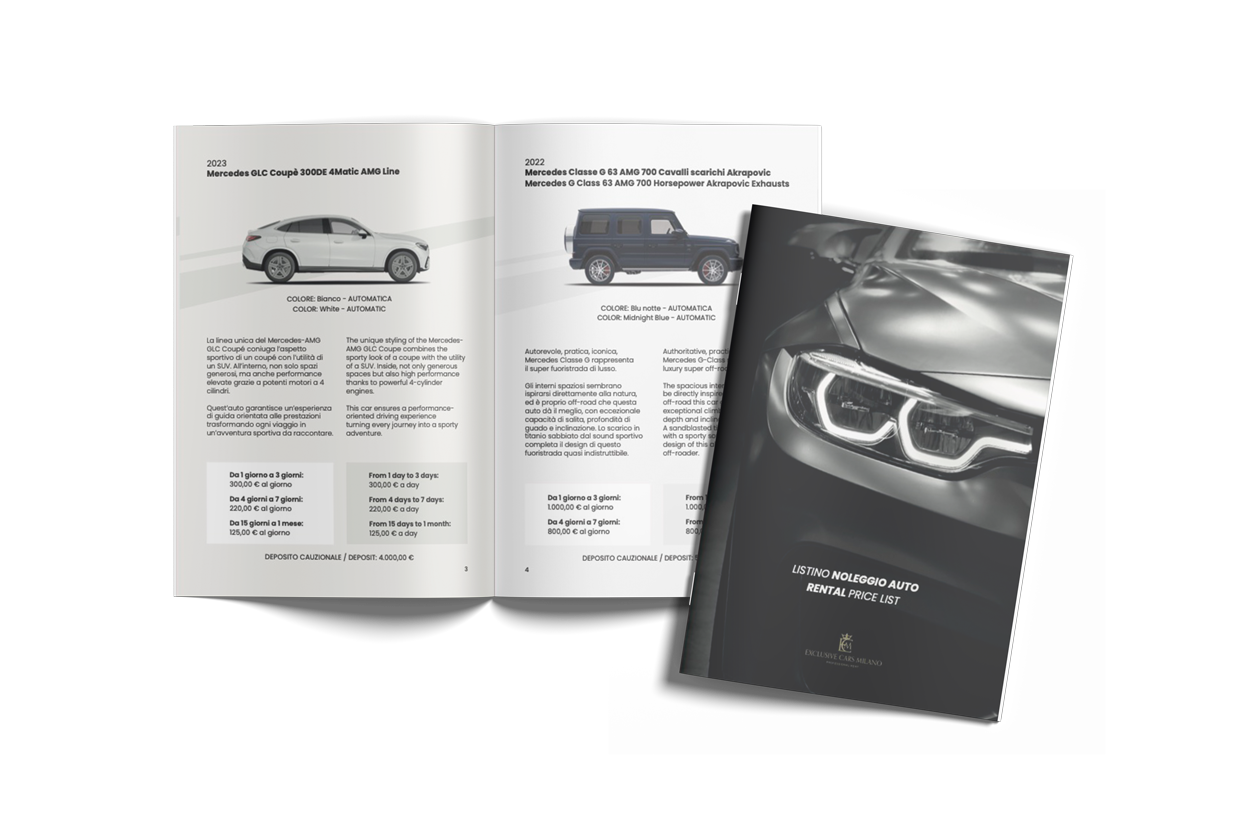 Exclusive Cars: brochure per noleggio auto
